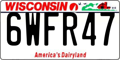 WI license plate 6WFR47