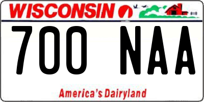 WI license plate 700NAA