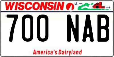 WI license plate 700NAB