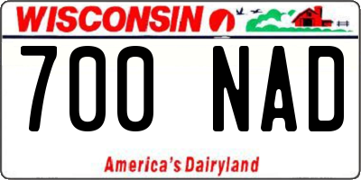 WI license plate 700NAD