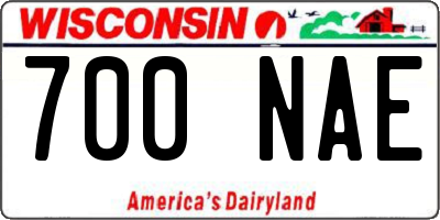 WI license plate 700NAE