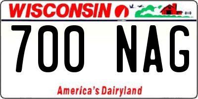 WI license plate 700NAG