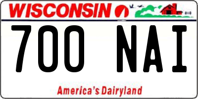 WI license plate 700NAI