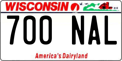 WI license plate 700NAL