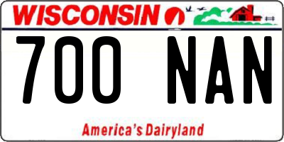 WI license plate 700NAN