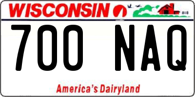 WI license plate 700NAQ
