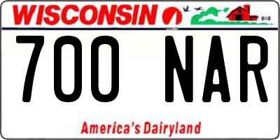 WI license plate 700NAR