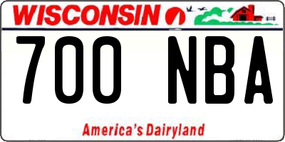 WI license plate 700NBA