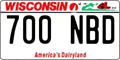 WI license plate 700NBD