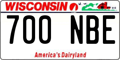 WI license plate 700NBE