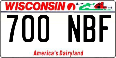WI license plate 700NBF
