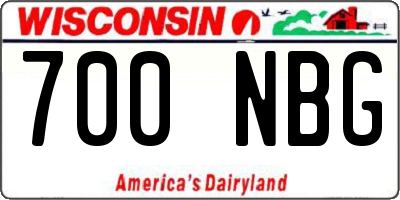 WI license plate 700NBG
