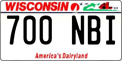 WI license plate 700NBI