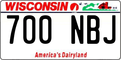 WI license plate 700NBJ