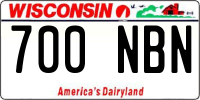 WI license plate 700NBN