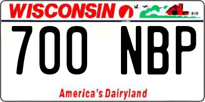 WI license plate 700NBP