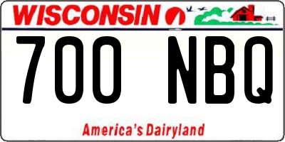 WI license plate 700NBQ