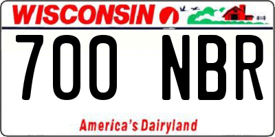 WI license plate 700NBR