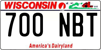 WI license plate 700NBT