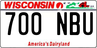 WI license plate 700NBU