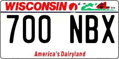 WI license plate 700NBX