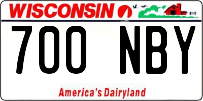 WI license plate 700NBY