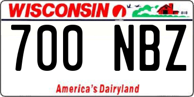 WI license plate 700NBZ