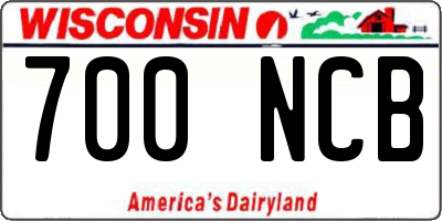WI license plate 700NCB