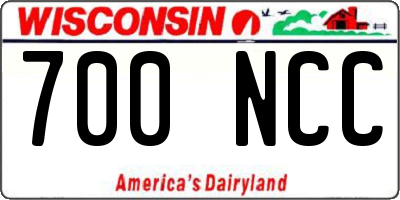 WI license plate 700NCC