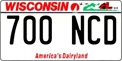 WI license plate 700NCD