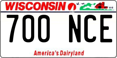 WI license plate 700NCE