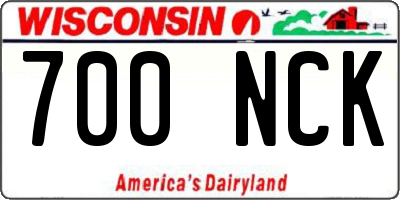WI license plate 700NCK