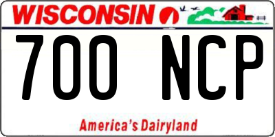 WI license plate 700NCP