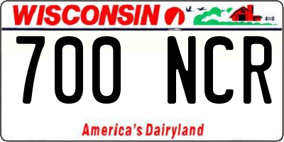 WI license plate 700NCR