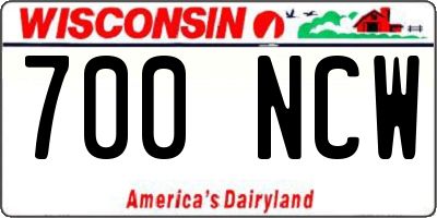 WI license plate 700NCW