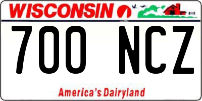 WI license plate 700NCZ