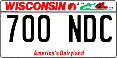 WI license plate 700NDC