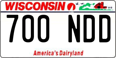 WI license plate 700NDD