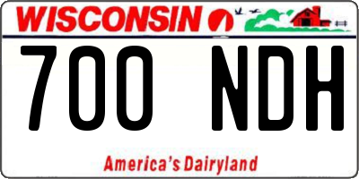 WI license plate 700NDH