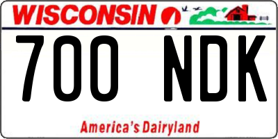 WI license plate 700NDK