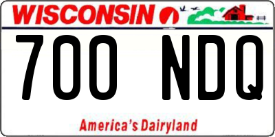 WI license plate 700NDQ