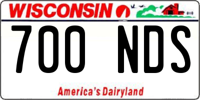 WI license plate 700NDS