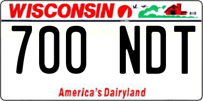 WI license plate 700NDT