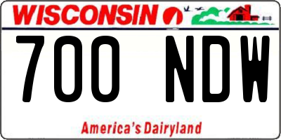 WI license plate 700NDW