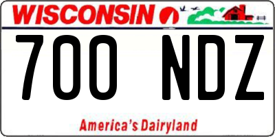 WI license plate 700NDZ