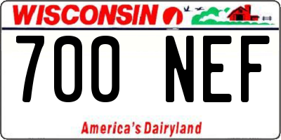 WI license plate 700NEF