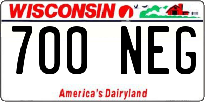 WI license plate 700NEG