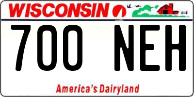 WI license plate 700NEH