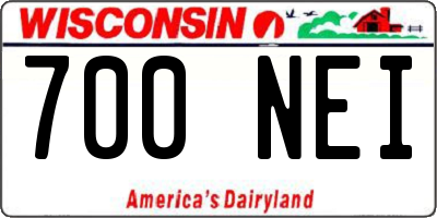 WI license plate 700NEI