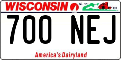 WI license plate 700NEJ